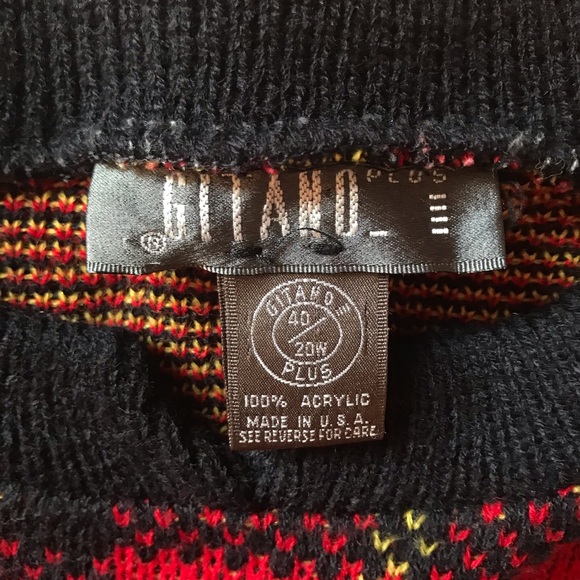 Vintage Gitano Plaid Red and Black Sweater - Picture 4 of 5